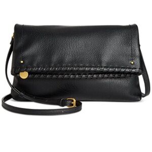 Style & Co. Black Leather Clutch with Whipstitch Detail